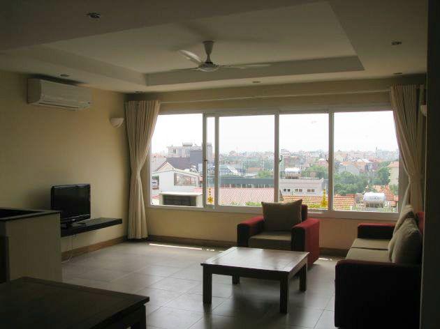 Bright serviced apartment with 2 bedrooms for rent in To Ngoc Van, Tay Ho, Hanoi